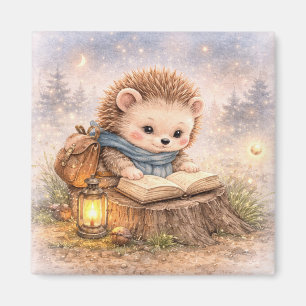 Cute Hedgehog Reading Fridge Magnet