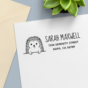 Cute Hedgehog Return Address Self-inking Stamp