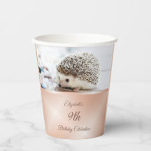 Cute Hedgehog Rose Gold | Custom Birthday