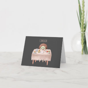 Cute Hedgehog School Homework Cartoon Personalised Note Card