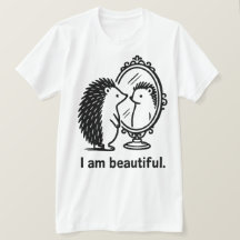 Cute Hedgehog Self-Love Mirror – "I Am Beautiful" 