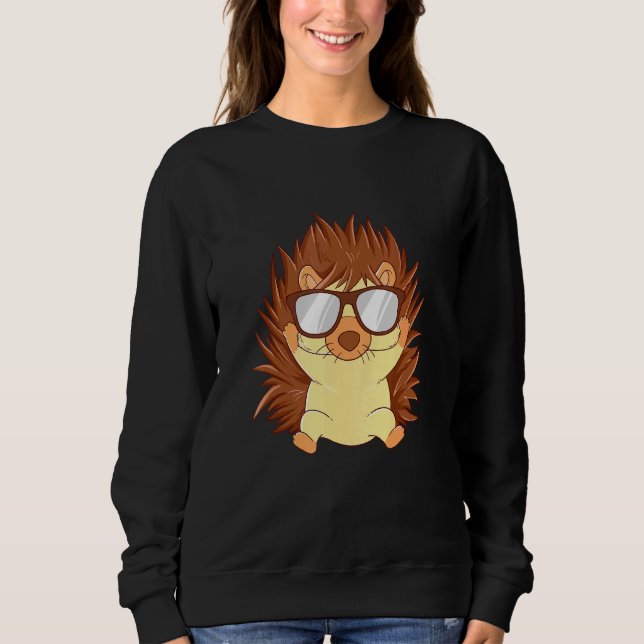 Cute Hedgehog Sunglasses Pet Sweatshirt (Front)