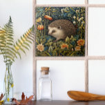 Cute Hedgehog Tapestry William Morris Style Tile<br><div class="desc">An adorable hedgehog peeks out through a woodlands forest in this charming design inspired by William Morris. Perfect for nature enthusiasts,  animal lovers,  and anyone who is enchanted by the beauty of gardens or the forest. Bring the the serenity of nature into your space.</div>