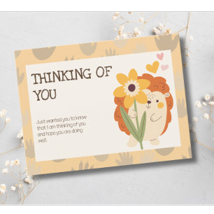 Cute Hedgehog Thinking Of You Postcard
