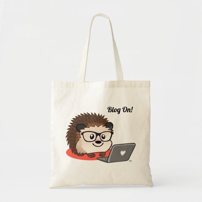 Cute Hedgehog Tote Bag For Bloggers (Front)
