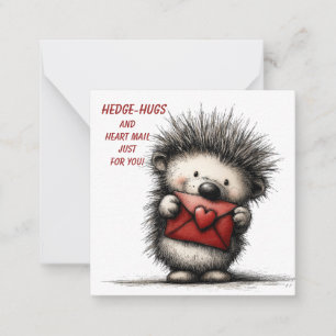 Cute Hedgehog Valentine Card 
