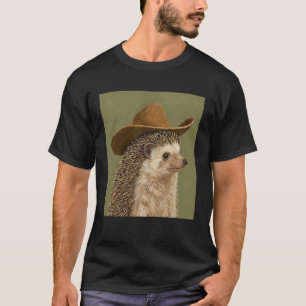 Cute Hedgehog Wearing a Cowboy Hat T-Shirt