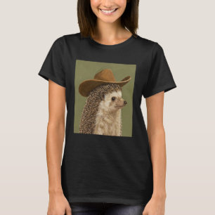 Cute Hedgehog Wearing a Cowboy Hat T-Shirt