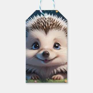 Cute Hedgehog with big blue eyes Gift Tags