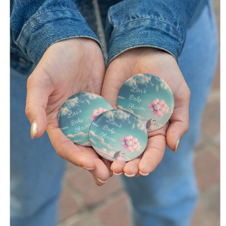 Cute hedgehog with birthday balloons, customisable 3 cm round badge