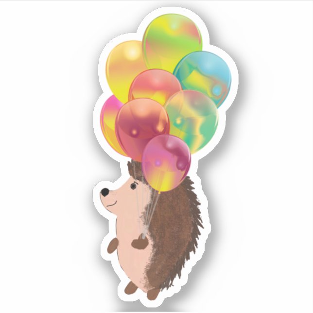 CUTE HEDGEHOG WITH COLORFUL BALLOONS (Front)