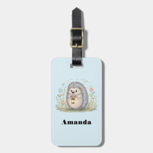 Cute Hedgehog with Lantern Luggage Tag
