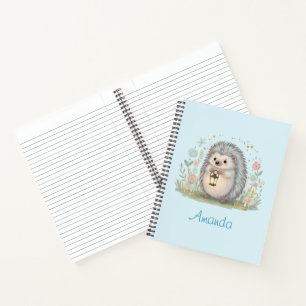 Cute Hedgehog with Lantern Notebook
