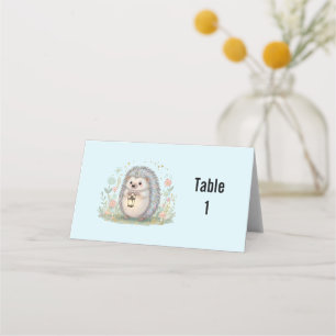 Cute Hedgehog with Lantern Place Card