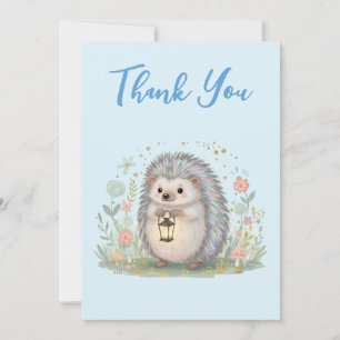 Cute Hedgehog with Lantern Thank You Card