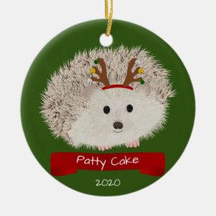 Cute Hedgehog With Reindeer Hat Ceramic Tree Decoration