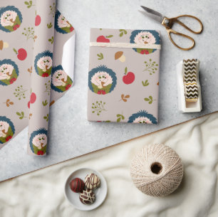 Cute Hedgehog Wrapping Paper