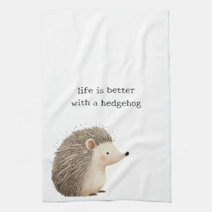 Cute Hedgehogs Tea Towel
