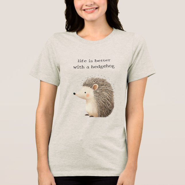 Cute Hedgehogs Tri-Blend Shirt (Front)