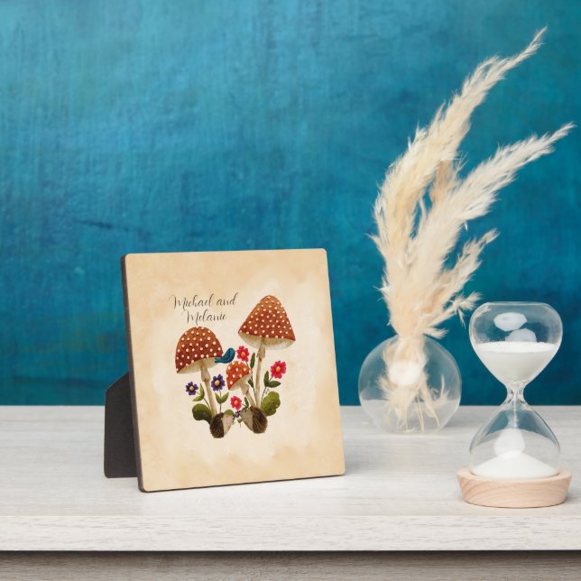 Cute Hedgehogs with Flowers and Mushrooms Plaque (Insitu)