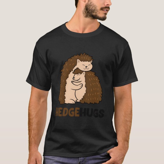 Cute Hedgehugs Cuddle Hedgehog Hugging Hugs Hedgeh T-Shirt (Front)