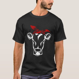 Cute Heifer Cow With Bandanna For Womens T-Shirt