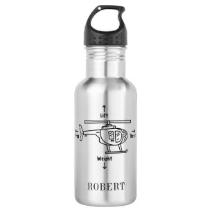 Cute Helicopter Four Forces Illustration Custom 532 Ml Water Bottle