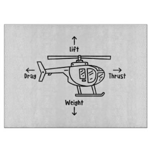 Cute Helicopter Four Forces Illustration Cutting Board