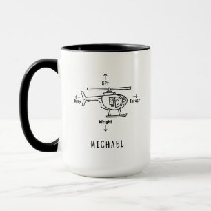 Cute Helicopter Illustration Pilot Retirement Mug