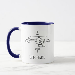 Cute Helicopter Pilot Retirement Gift Personalised Mug