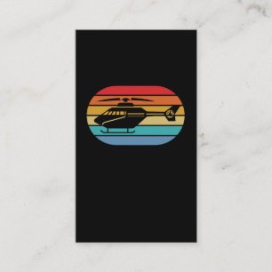 Cute Helicopter Retro Aviation Business Card