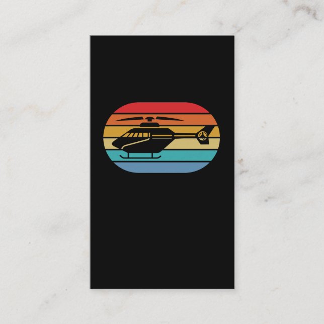 Cute Helicopter Retro Aviation Business Card (Front)