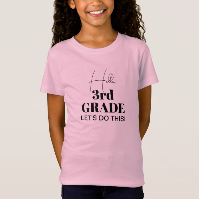 Cute Hello 3rd Grade Back to School  T-Shirt (Front)