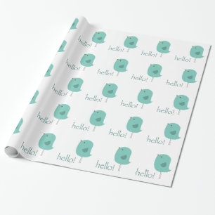 Cute Hello Bird Wrapping Paper