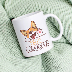 Cute Hello Corgi Dog Coffee Mug