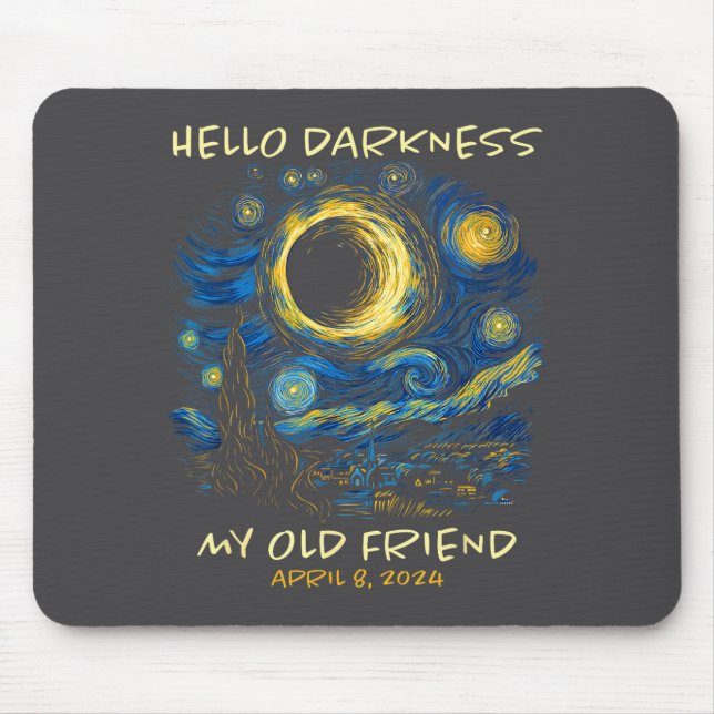 Cute Hello Darkness Van Gogh Solar Mouse Mat (Front)