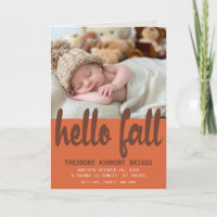 Cute Hello Fall Autumn Baby Two Photo Birth