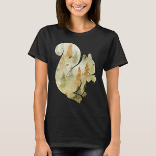 Cute Hello Fall Squirrel Autumn  Animal Leaf T-Shirt