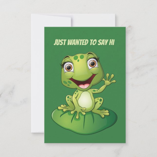 Cute hello frog add text card (Front)