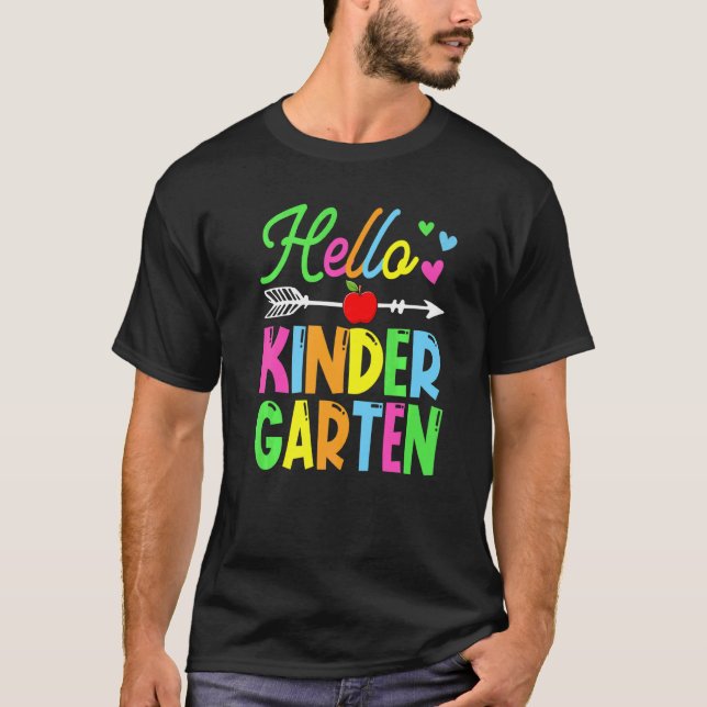 Cute Hello Kindergarten Back To School First Day O T-Shirt (Front)