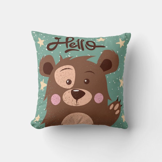 Cute Hello Little Bear Cushion (Front)