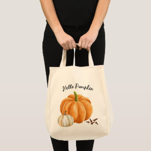 Cute Hello Pumpkin Spice Cosy Fall Tote Bag