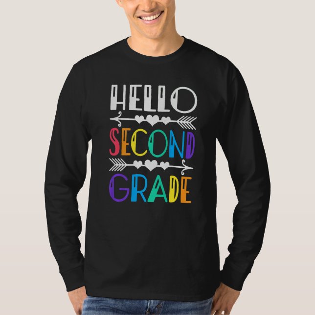 Cute Hello Second Grade Back To School First Day O T-Shirt (Front)