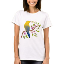 Cute Hello Spring Bird Tee for Her | Nature Lover