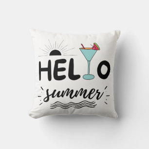 Cute Hello Summer Beach Cushion