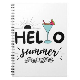 Cute Hello Summer Beach Notebook