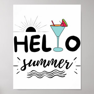 Cute Hello Summer Beach Poster