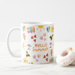 Cute Hello Summer Seamless Pattern Coffee Mug