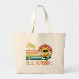 Cute Hello Sunshine Large Tote Bag