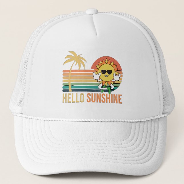 Cute Hello Sunshine Trucker Hat (Front)